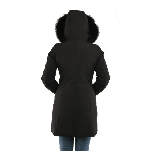 Parka Winter Long Lady Fur con pelliccia Nero RRD- Francavilla Moda